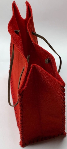 Tasche mit Boden aus Filz, rot